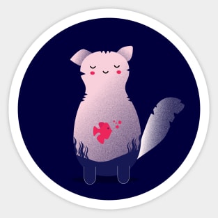 Fishyy cat illustration design - cute Sticker